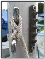 Photo 38, The main halyard neatly tied off